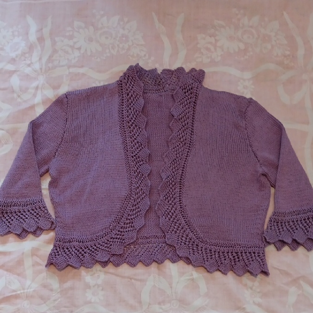 Crochet and Knit Lilac Sweater
